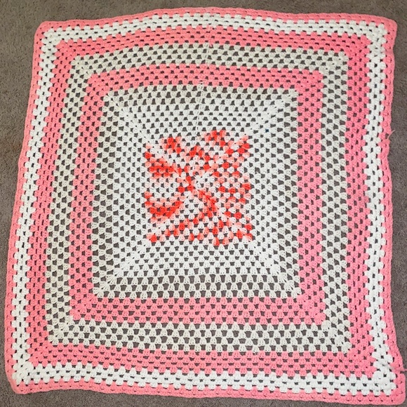 Handknit Crochet Throw Blanket 42X42” - Picture 5 of 13